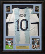 Load image into Gallery viewer, Lionel Messi Autographed Framed Jersey with Collectible GRF Cards