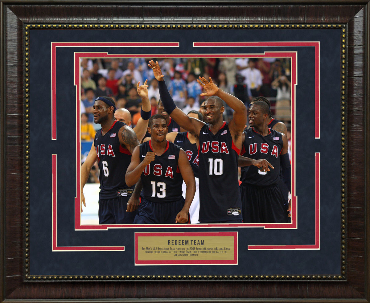 Framed selling 2008 Redeem Team USA Beijing Olympics Facsimile Laser Engraved Signature Auto Basketball 12