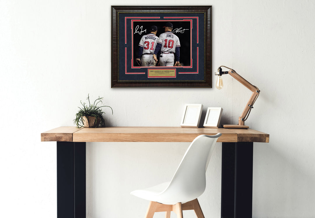 Greg Maddux and Chipper Jones Spotlight with Facsimile Signature