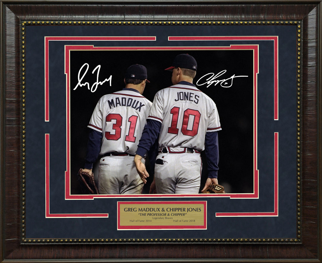 Greg Maddux and Chipper Jones Spotlight with Facsimile Signature