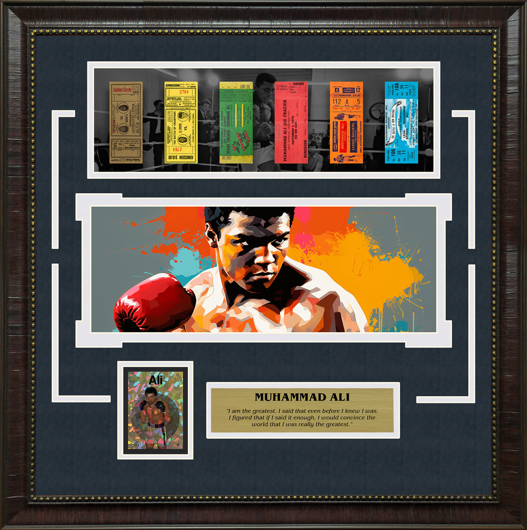 Muhammad Ali with  Replica Tickets and LTD Gold Refractor Card (10)