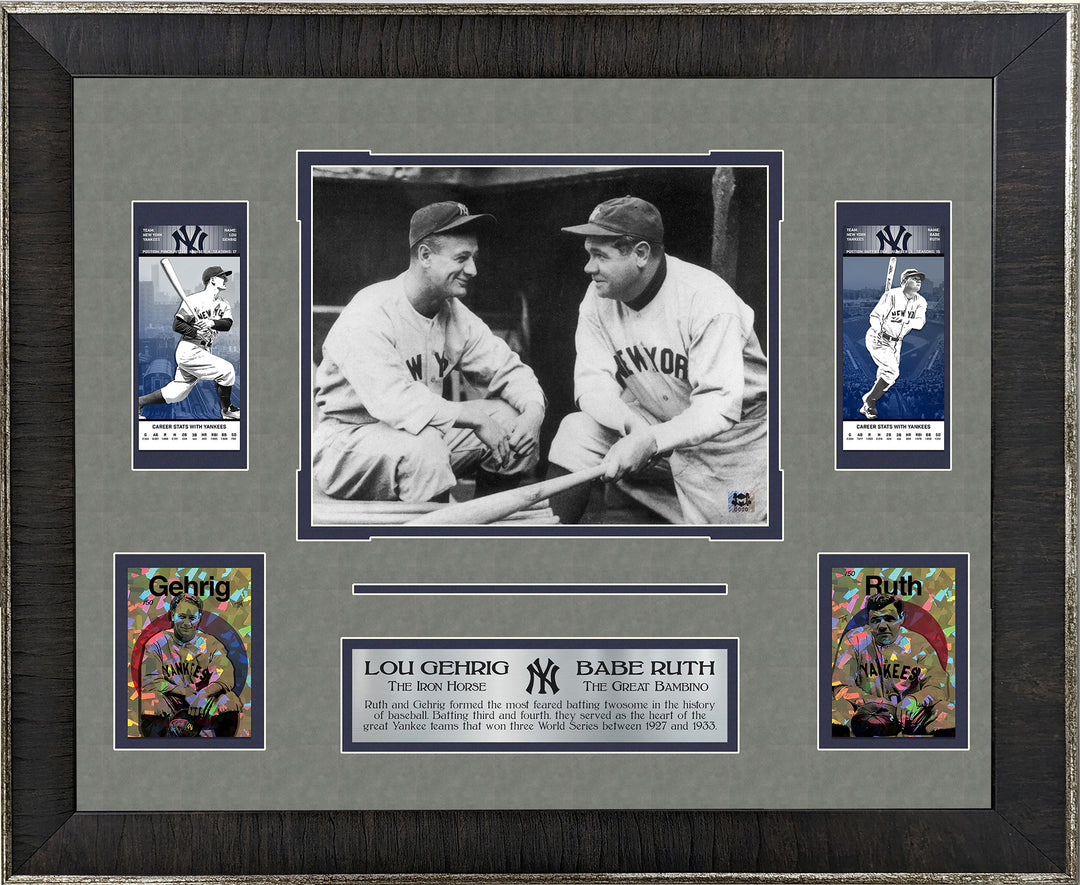 Lou Gehrig and Babe Ruth - New York Yankees with Replica Tickets and LTD GRF Cards