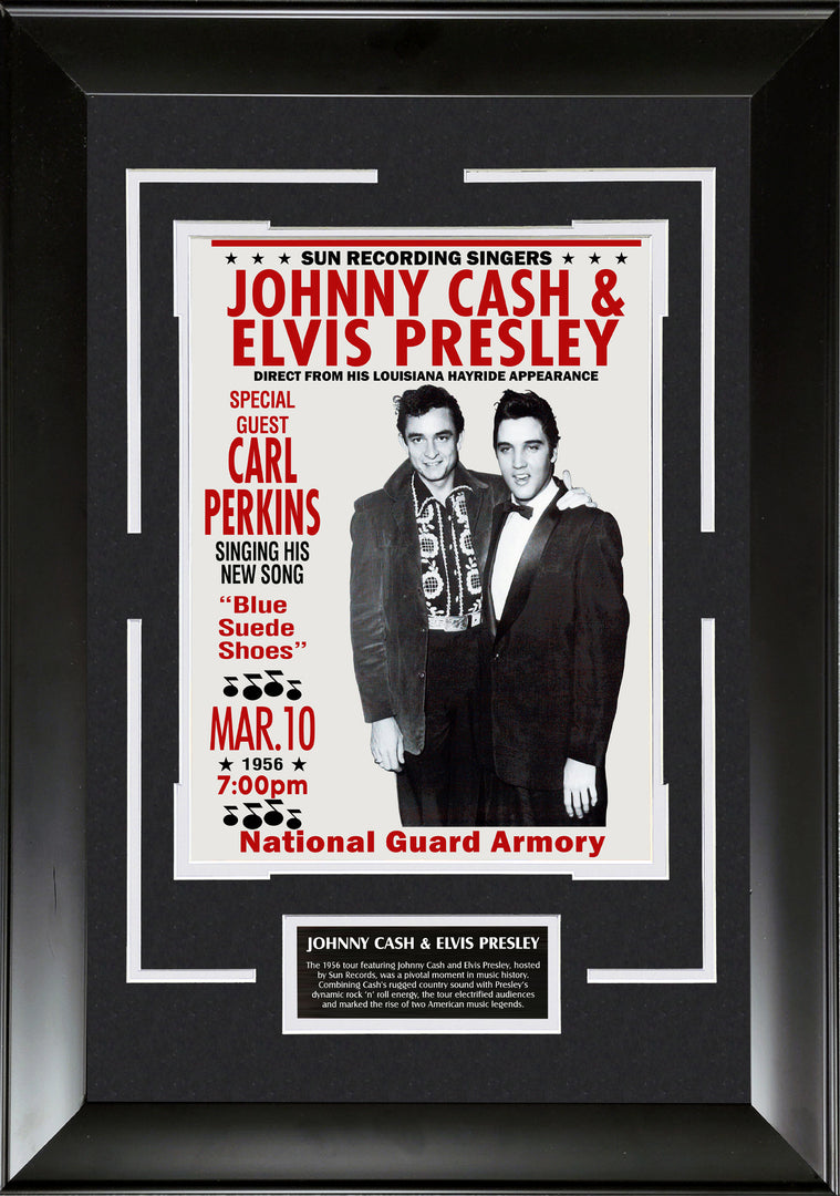 Johnny Cash and Elvis Presley Concert Poster