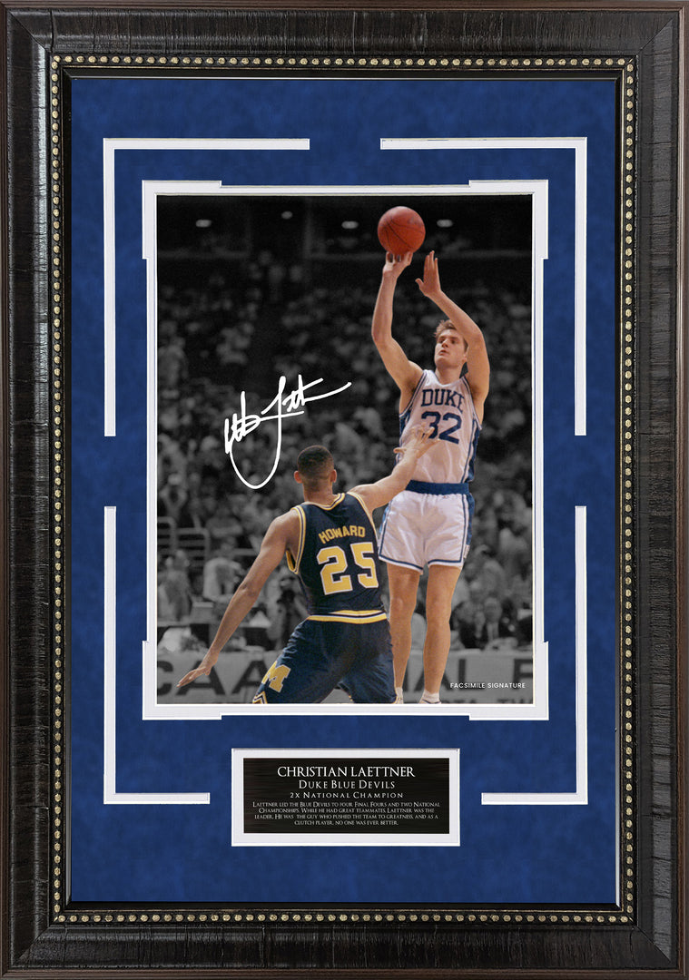 Christian Laettner - Duke - Spotlight with Facsimile Signature
