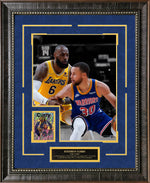 Load image into Gallery viewer, Steph Curry vs. LeBron James with a Limited Silver Refractor Card