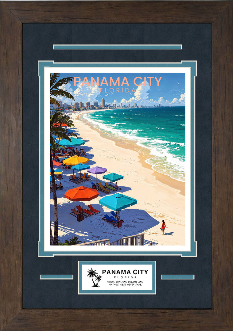 Panama City Florida Retro Travel Poster Art