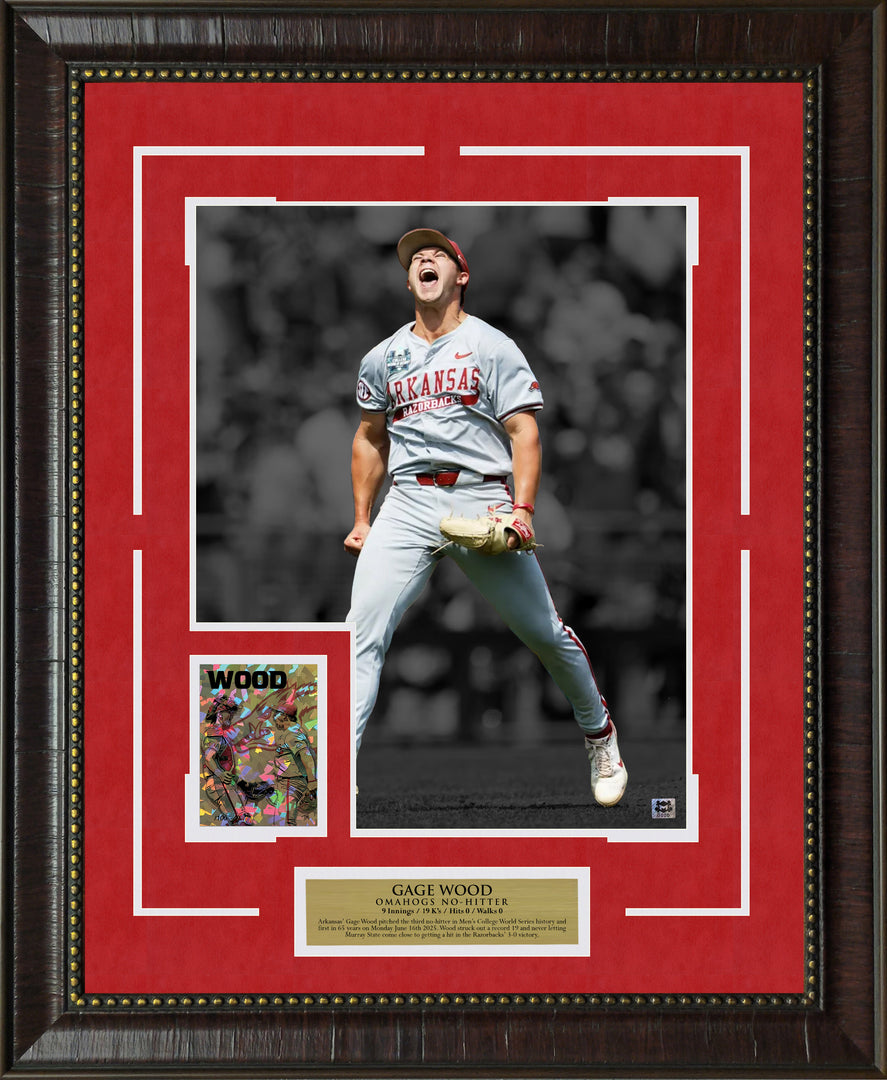 Gage Wood - Arkansas Razorbacks - Spotlight with LTD Gold Refractor Card