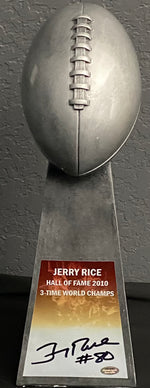 Load image into Gallery viewer, Jerry Rice - San Francisco 49ers - Autographed Replica NFL Lombardi Trophy