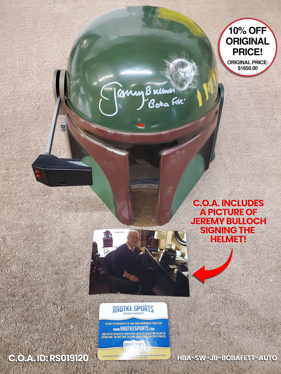 boba fett motorcycle helmet for sale Jeremy Bulloch – Signed Collector's Edition Boba Fett Helmet