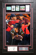 Load image into Gallery viewer, Tiger Woods Danny Day LTD Ed Art with Autograph and Genuine Masters Pass