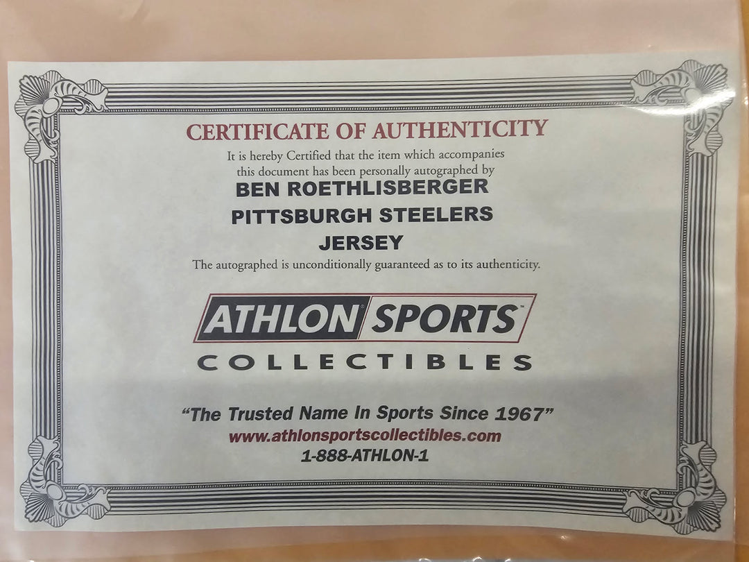 Ben Roethlisberger - Pittsburgh Steelers - Autographed Jersey - Framed