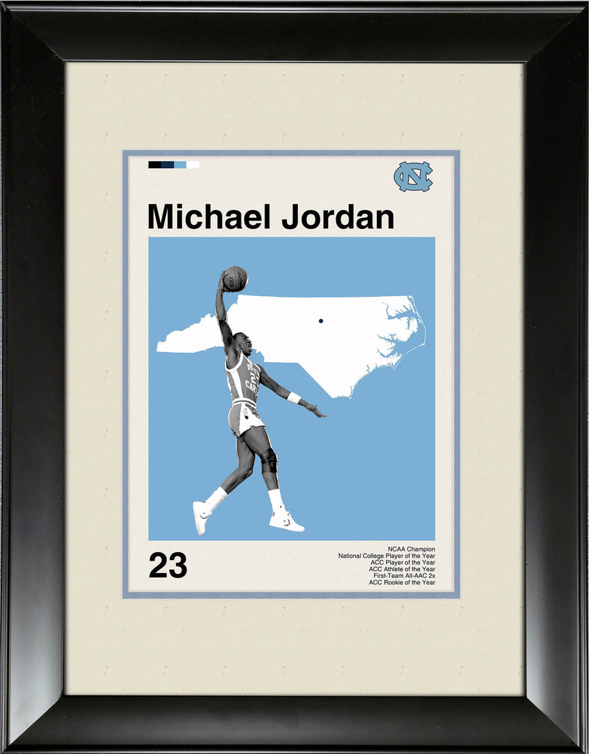 Michael Jordan - North Carolina - Mid-Century Art