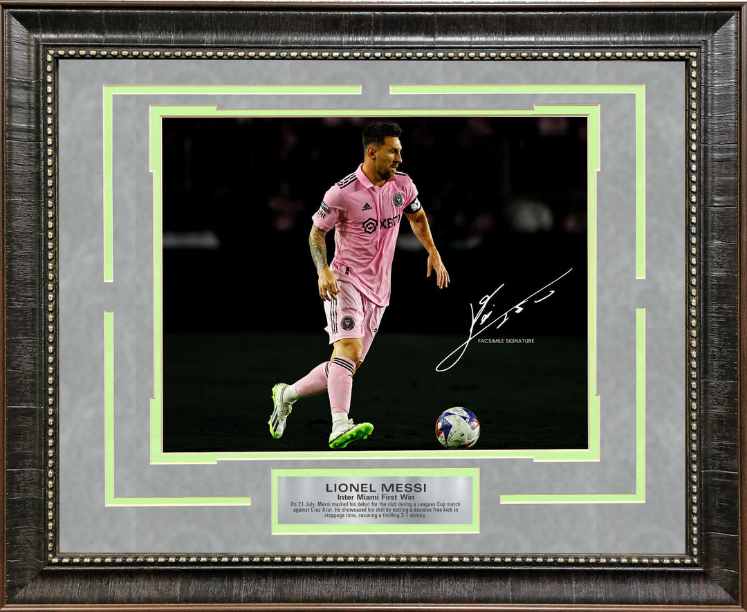Lionel Messi - First Win in the US - Spotlight with Facsimile Signature