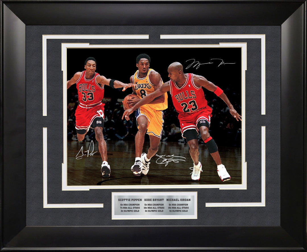 Scottie Pippen - Kobe Bryant - Michael Jordan - Spotlight with Facsimile Signatures