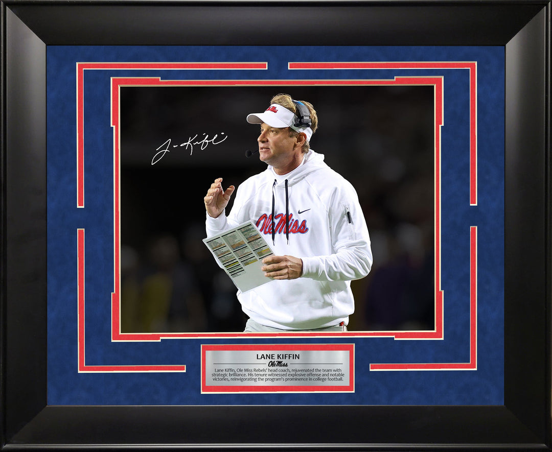 Lane Kiffin - Head Coach - Ole Miss Rebels with Facsimile Signature