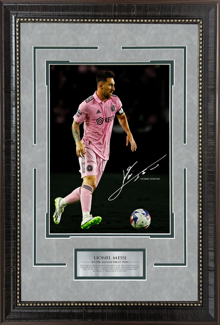 Lionel Messi Art Print Inter Miami with Facsimile Signature