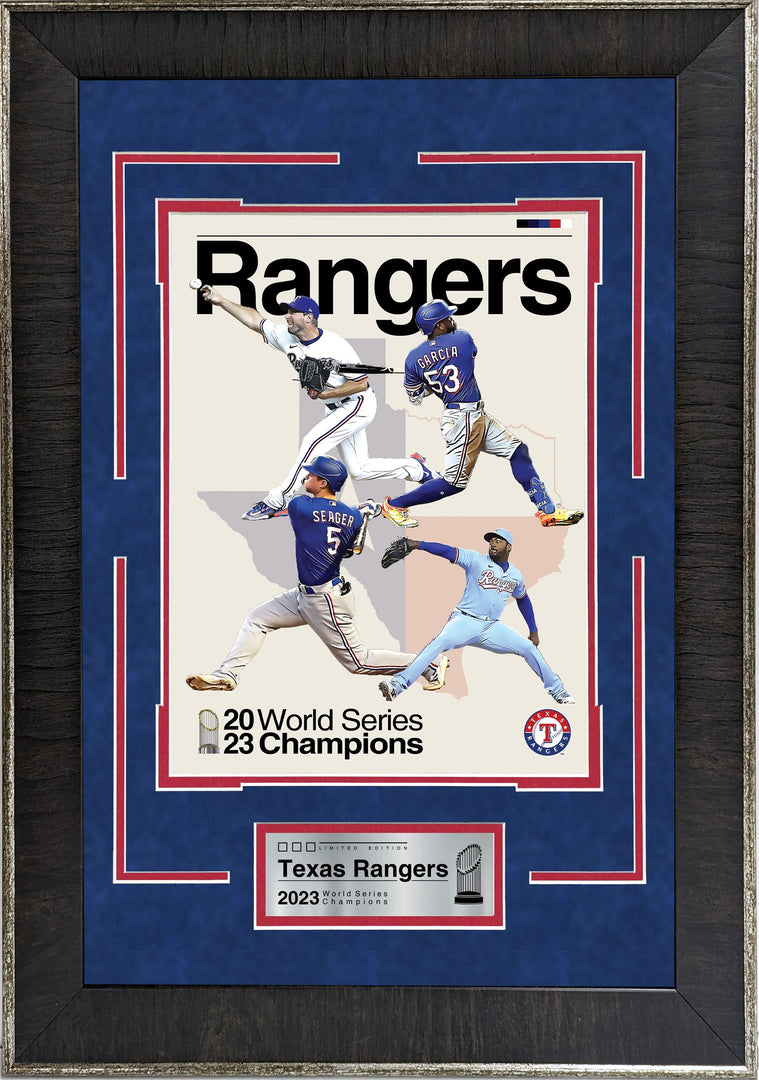 Texas Rangers 2023 World Series Champions Mid-Century Art