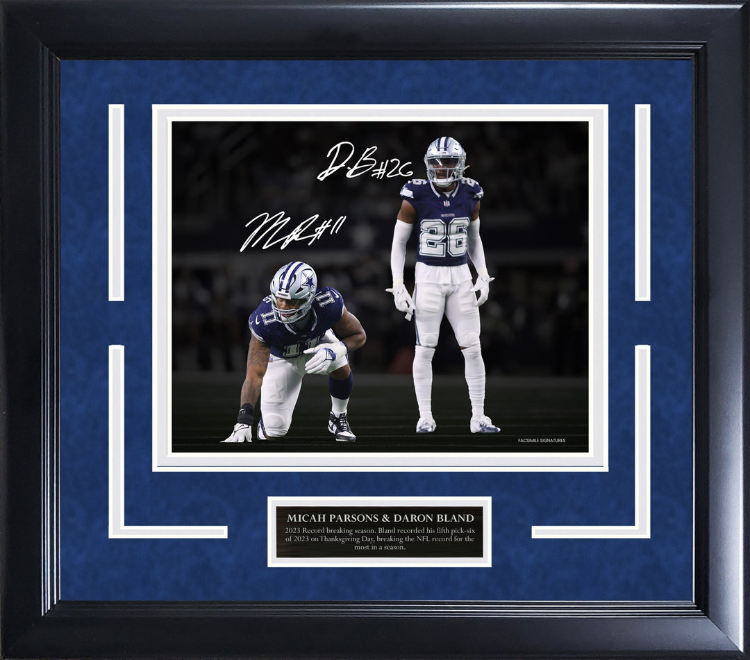 Micah Parsons and Daron Bland Spotlight with Facsimile Signatures SMALL