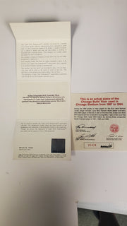 Michael Jordan Framed Autographed Picture with Authentic Chicago Bulls Floor Piece - SOLD!