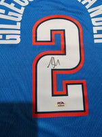 Load image into Gallery viewer, Shai Gilgeous-Alexander – Oklahoma City Thunder – Autographed Framed Jersey with Gold Refractor Cards