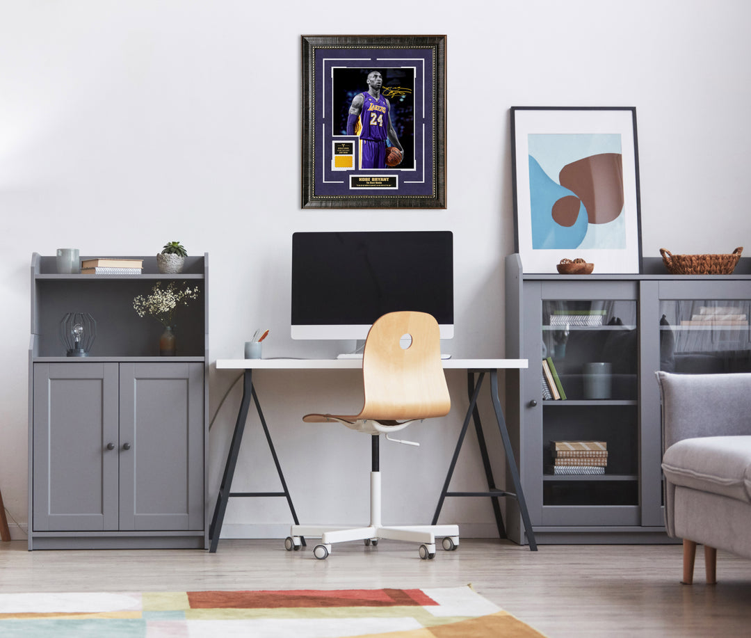 Kobe Bryant - Los Angeles Lakers with Licensed Jersey Swatch and Facsimile Signature