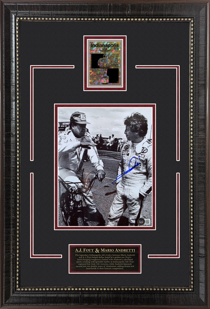 AJ Foyt & Mario Andretti Autograph with Limited Gold Refractor Card