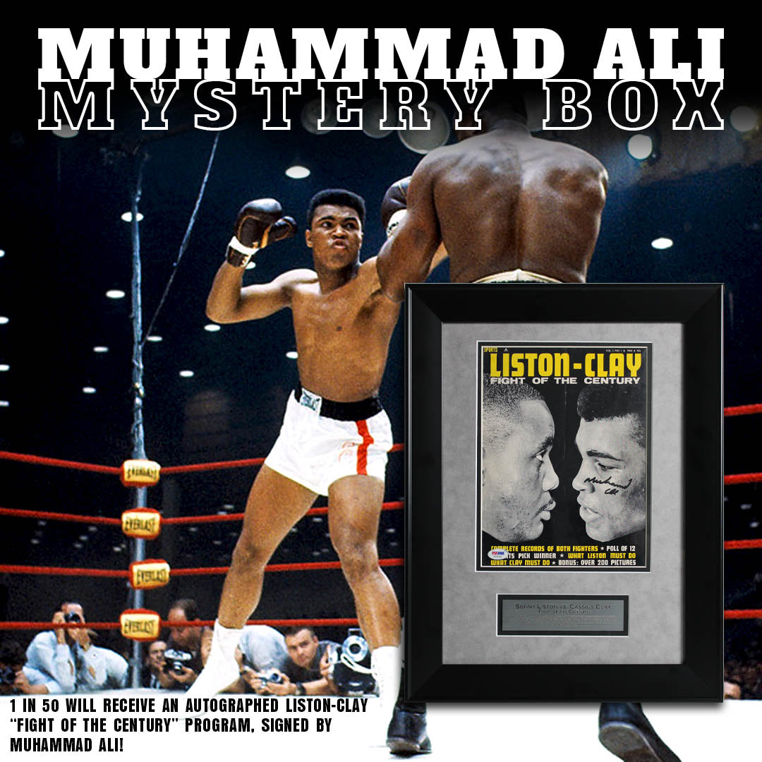 Muhammad Ali Mystery Box Featuring Autographed Framed Liston-Clay "Fight of the Century" Fight Program
