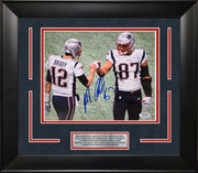 Tom Brady Mystery Box featuring an autographed Rob Gronkowski framed Photo