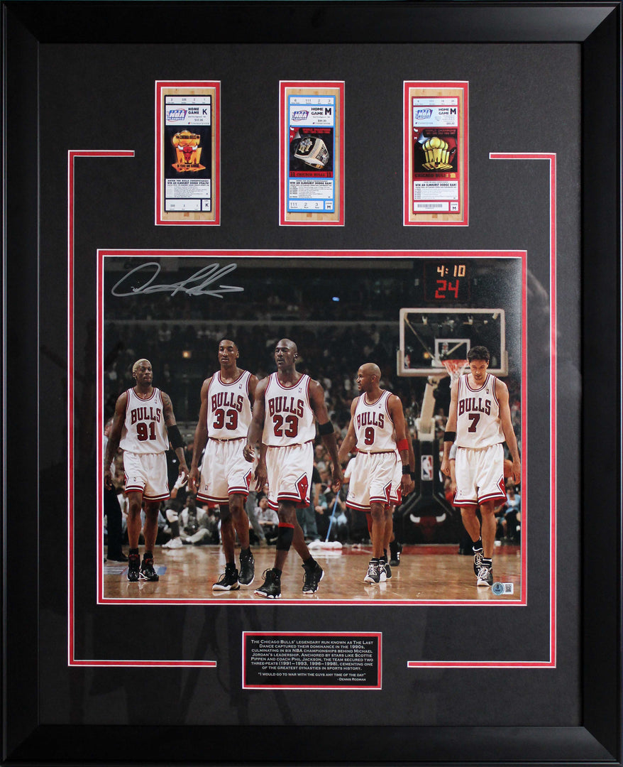 Michael Jordan Last Dance Mystery Box Featuring Autographed Framed Dennis Rodman Photo with Replica NBA Finals Tickets!