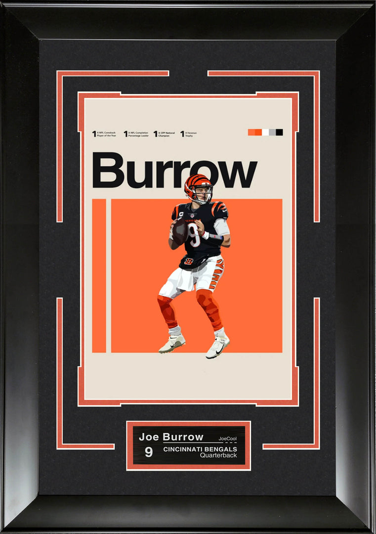 Joe Burrow - Cincinnati Bengals - Mid-Century Modern