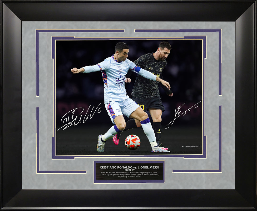 Cristiano Ronaldo and Lionel Messi With Facsimile Signatures