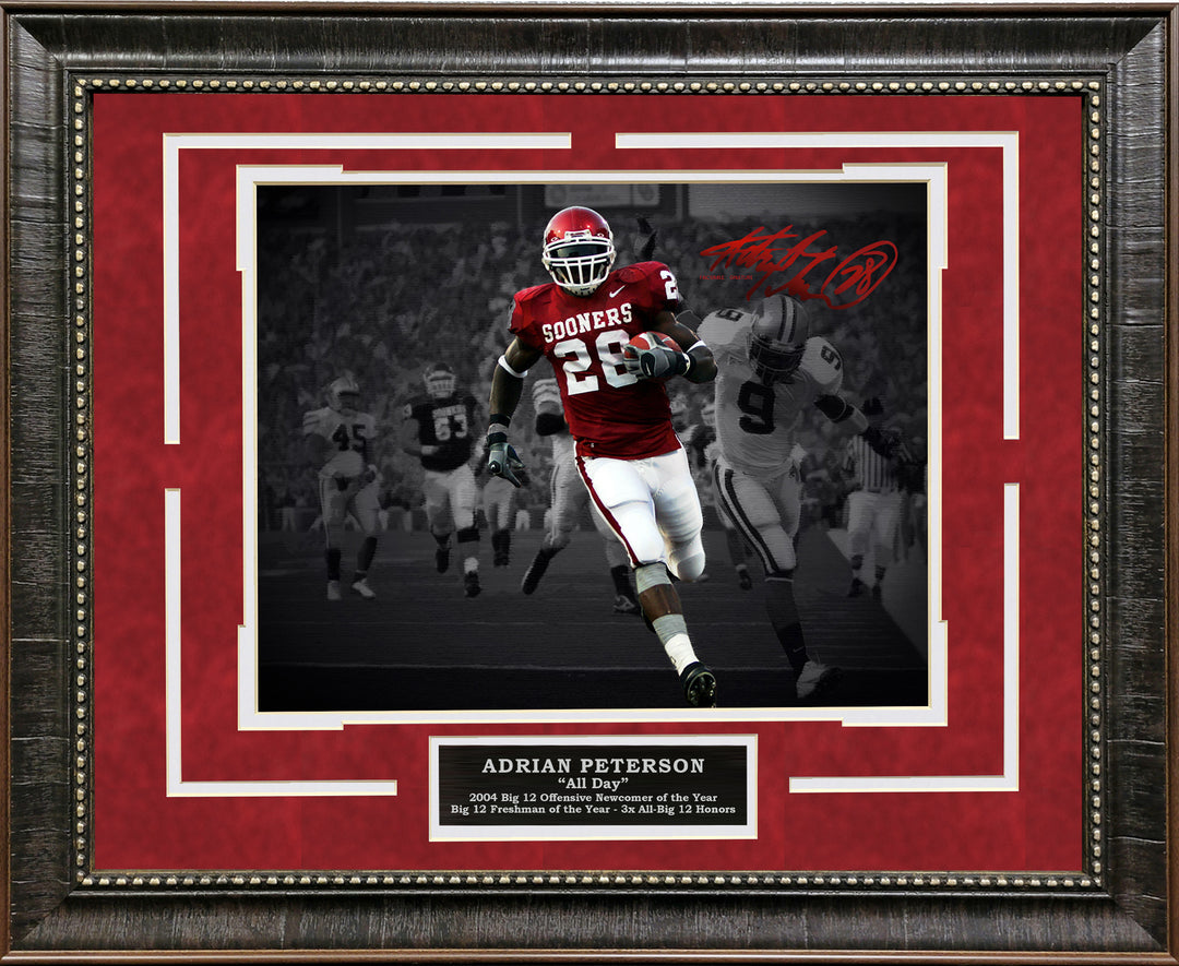 Adrian Peterson - Oklahoma Sooners Spotlight with Facsimile Signature