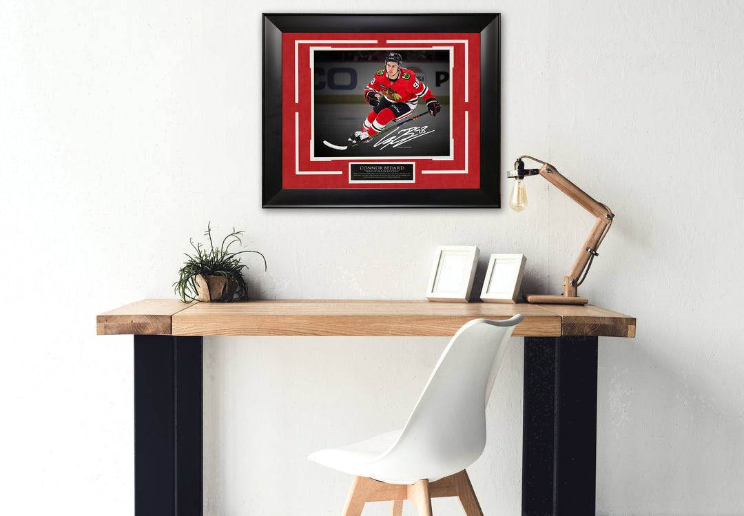 Connor Bedard Chicago Blackhawks Spotlight with Facsimile Signature