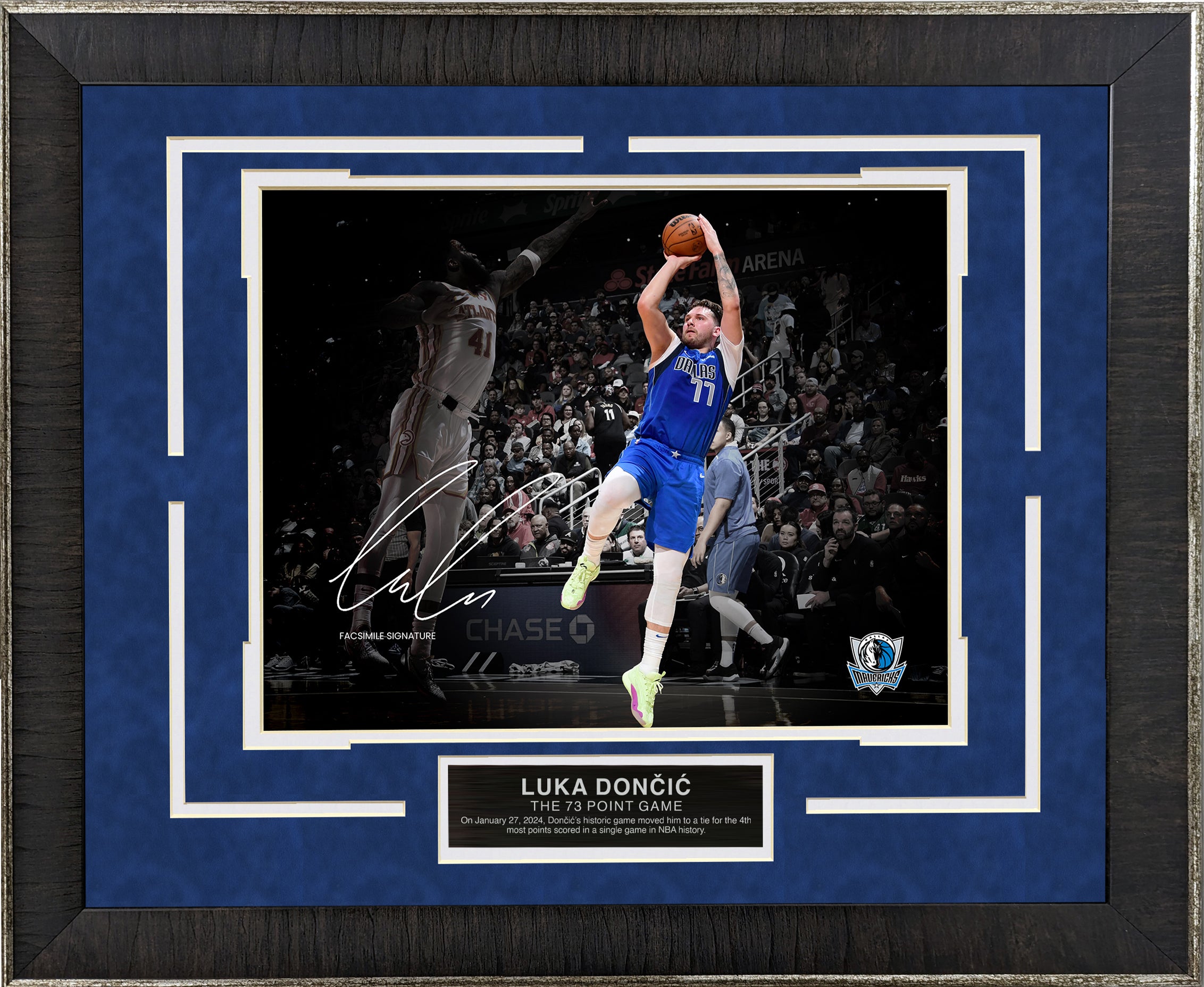 Luka Doncic -  The 73 Point Game - Spotlight with Facsimile Signature