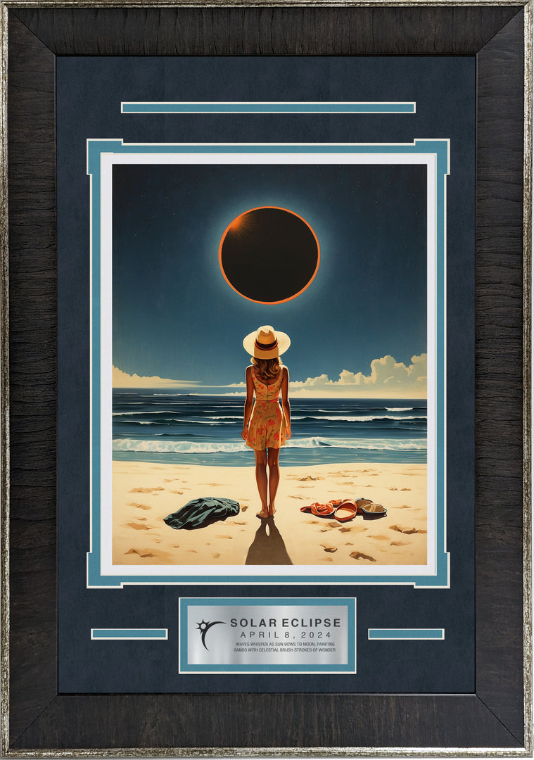 2024 Solar Eclipse Over the Beach Art