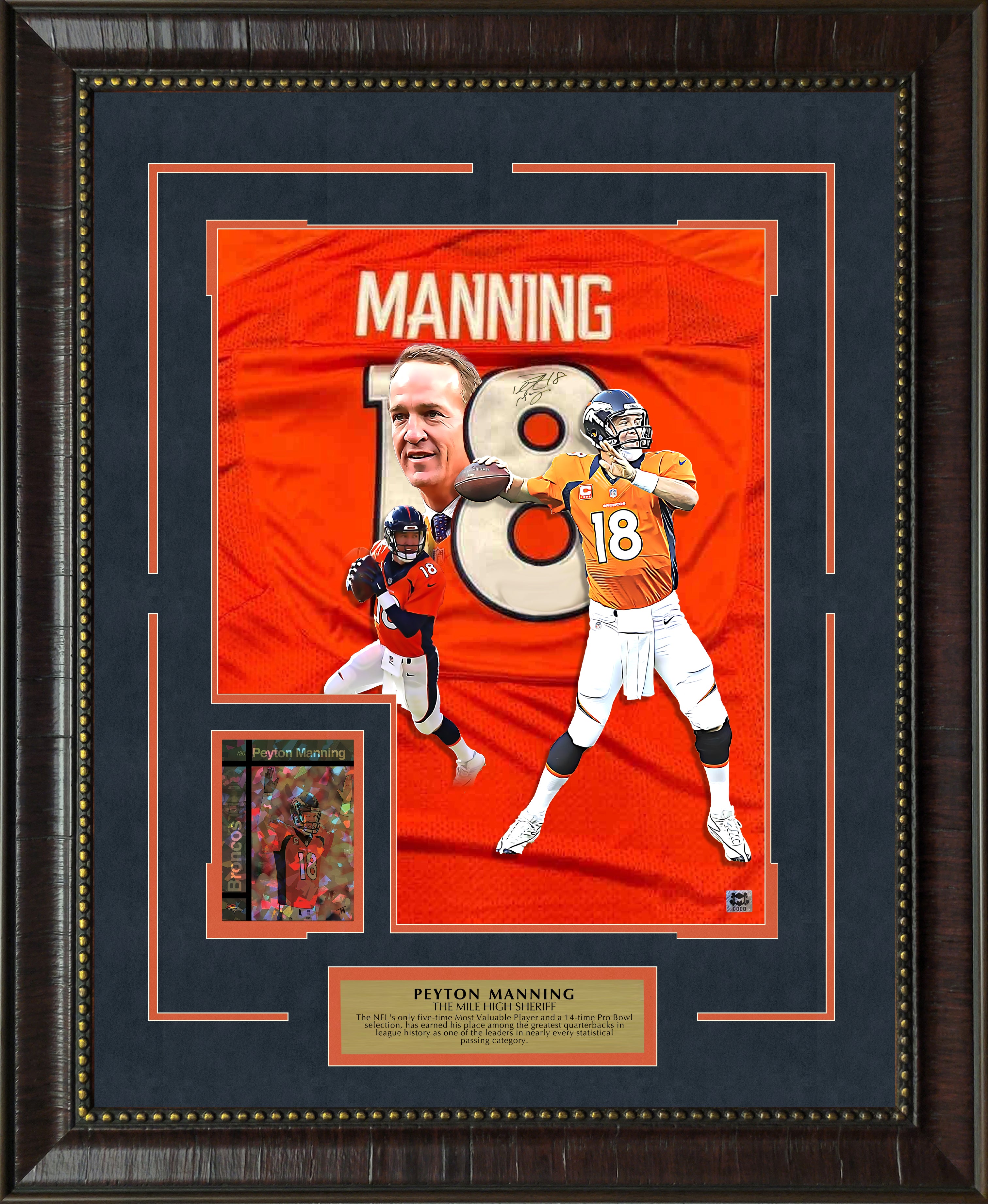 Peyton Manning - Denver Broncos - with LTD Gold Refractor Card