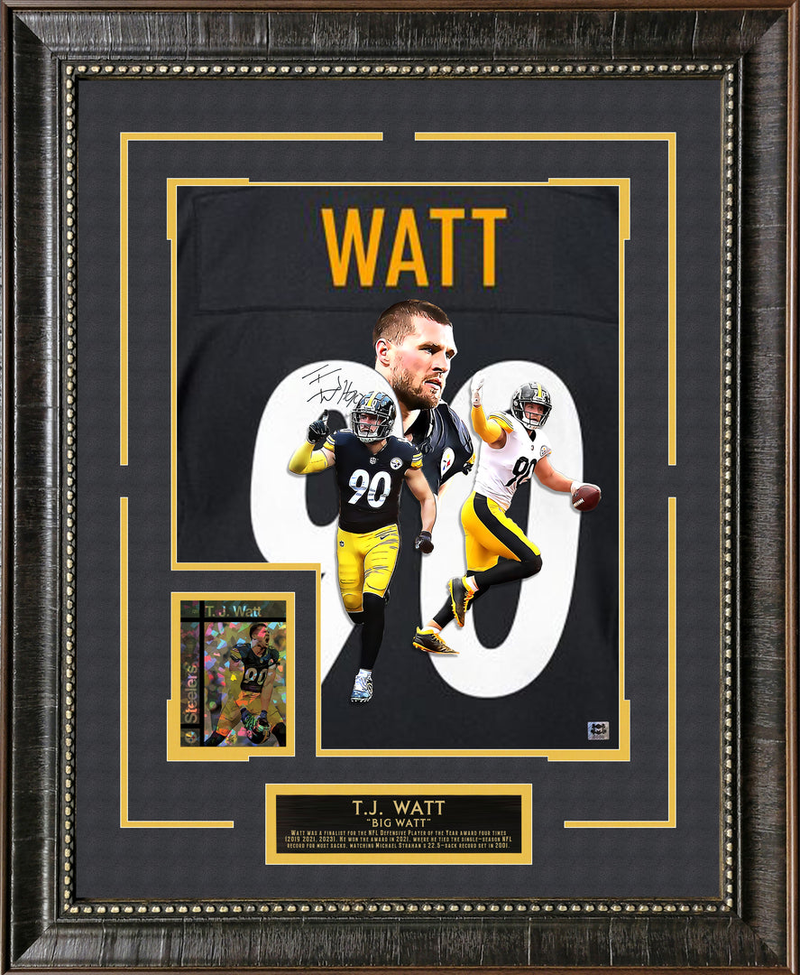 TJ Watt - Pittsburgh Steelers - with LTD Gold Refractor Card