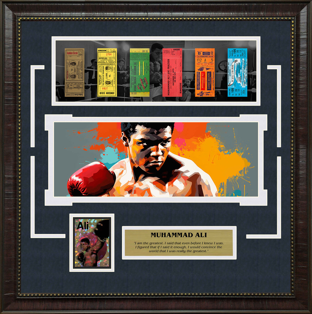 Muhammad Ali with  Replica Tickets and LTD Gold Refractor Card (10)