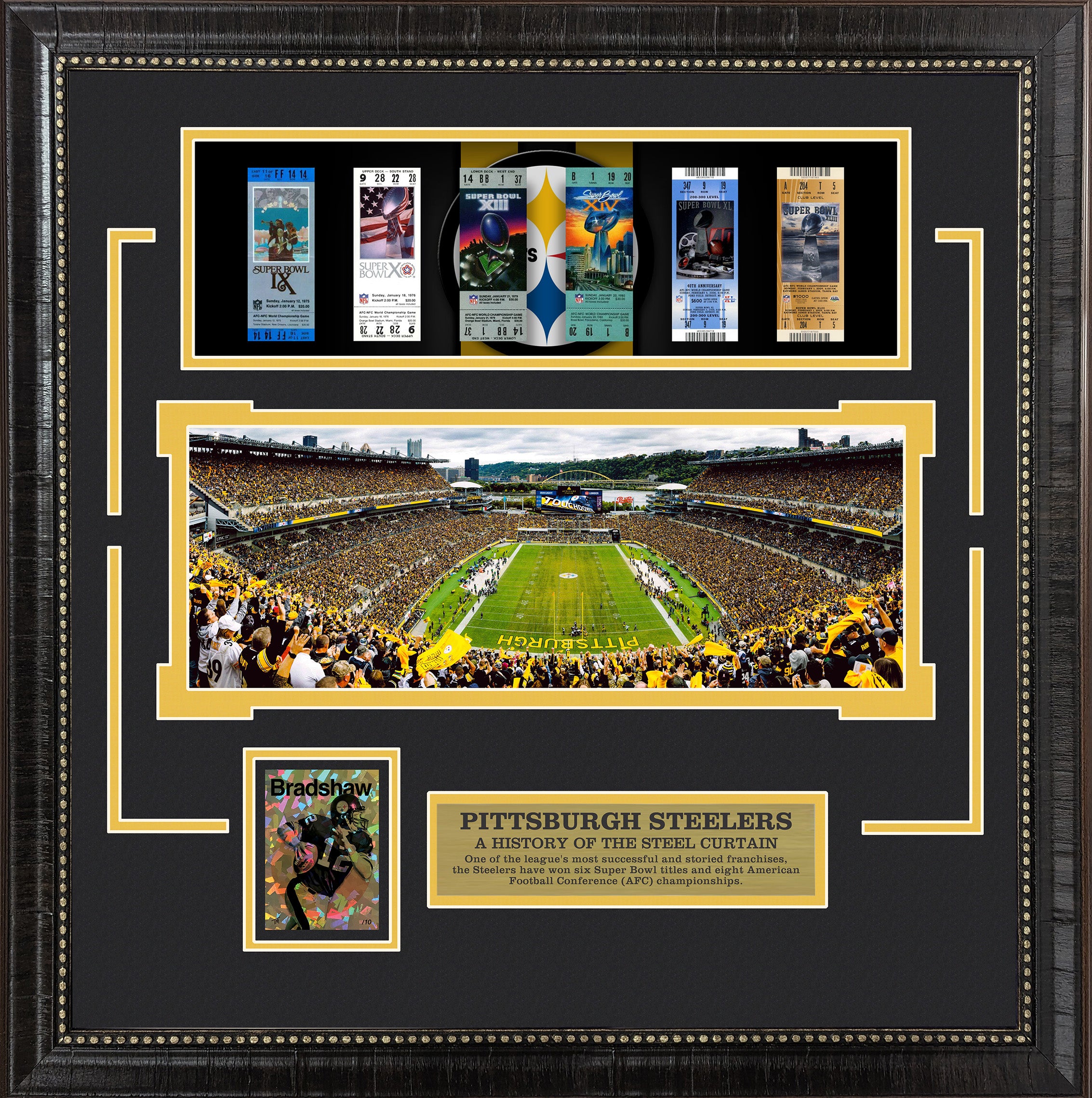 Pittsburgh Steelers - History of the Steel Curtain  with LTD Gold Refractor Card