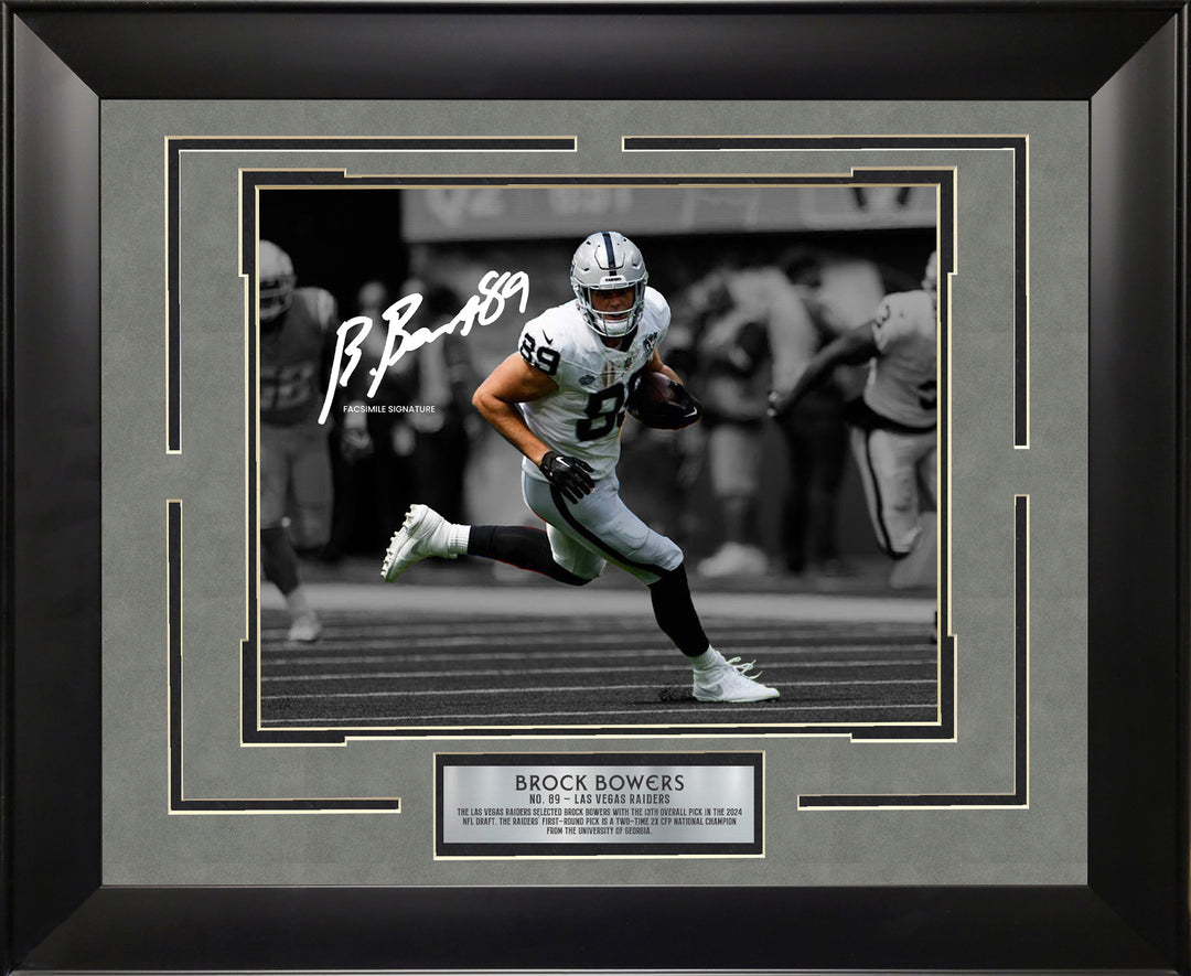 Brock Bowers - Las Vegas Raiders - Spotlight with Facsimile Signature