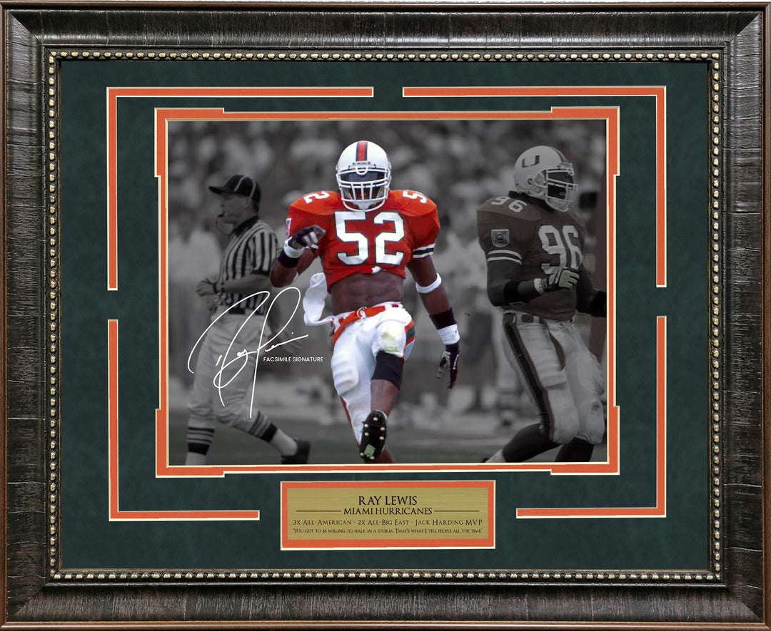 Ray Lewis - Miami Hurricanes Spotlight with Facsimile Signature