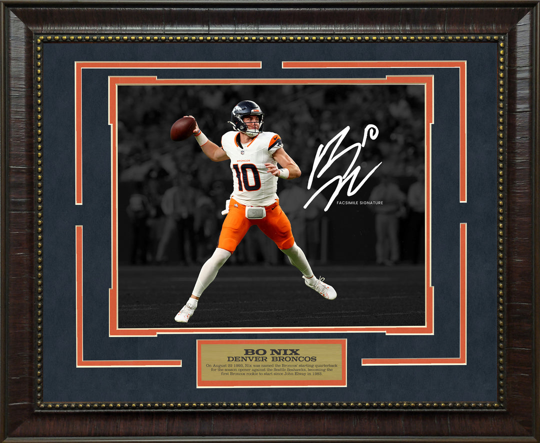 Bo Nix - Denver Broncos - Spotlight with Facsimile Signature