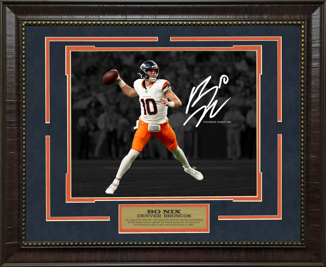 Bo Nix - Denver Broncos - Spotlight with Facsimile Signature