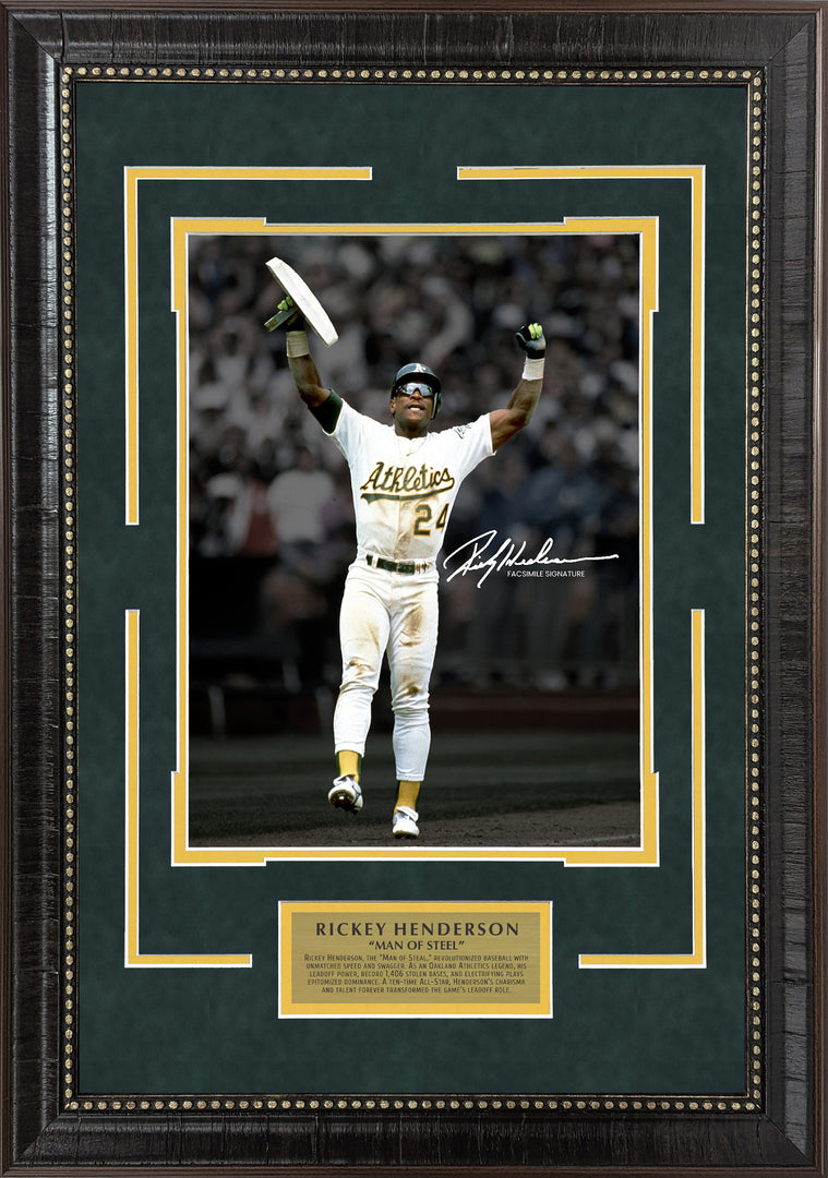 Rickey Henderson - Oakland Athletics - Spotlight with Facsimile Signature