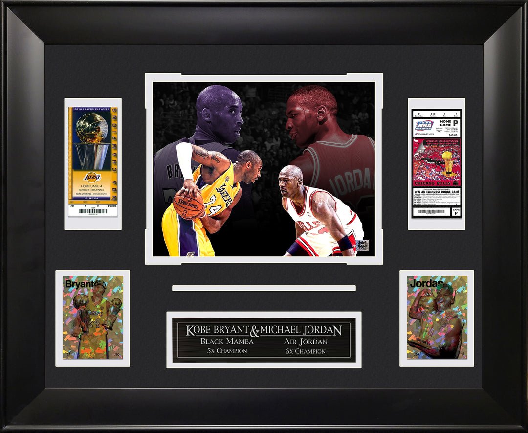 Michael Jordan and Kobe Bryant with Replica Tickets and LTD GFR Card