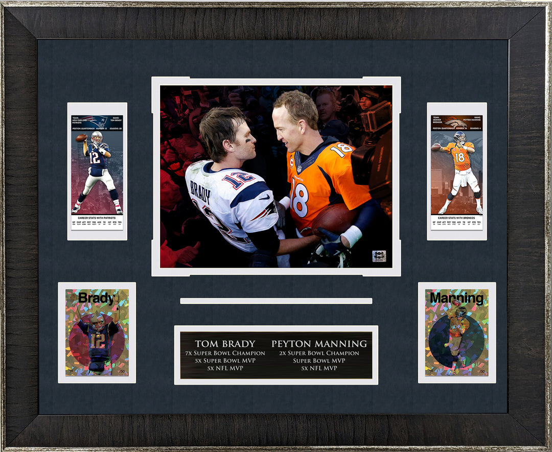 Tom Brady & Peyton Manning with Rep Tickets and LTD GRF Cards