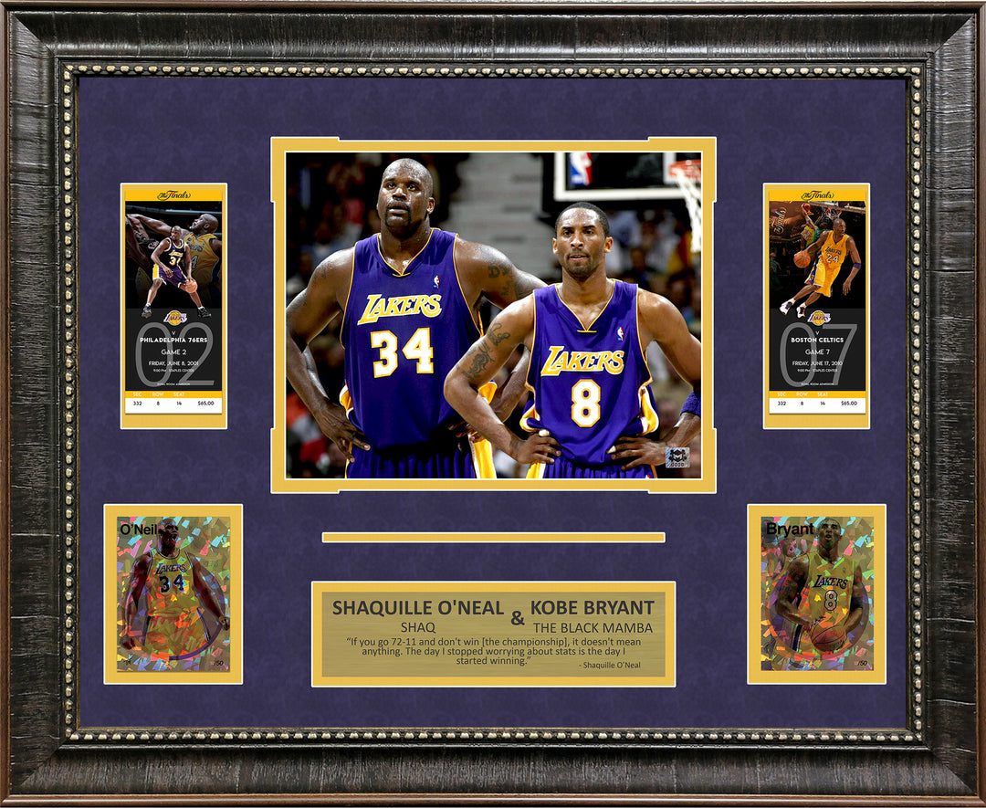 Shaquille O'Neal & Kobe Bryant - Los Angeles Lakers - With Replica Tickets and LTD GRF Cards