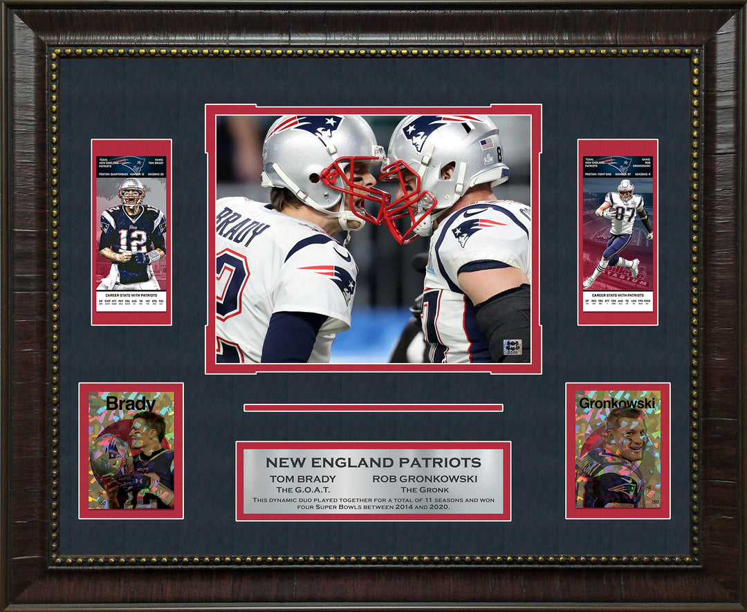 Tom Brady and Rob Gronkowski - New England Patriots - with Replica Tickets and LTD GRF Cards