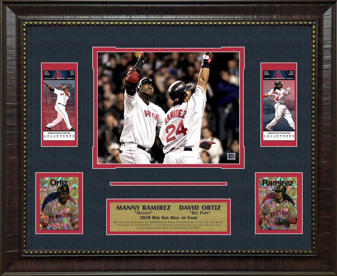 David Ortiz and Manny Ramirez - Boston Red Sox with Replica Tickets and LTD GRF Cards