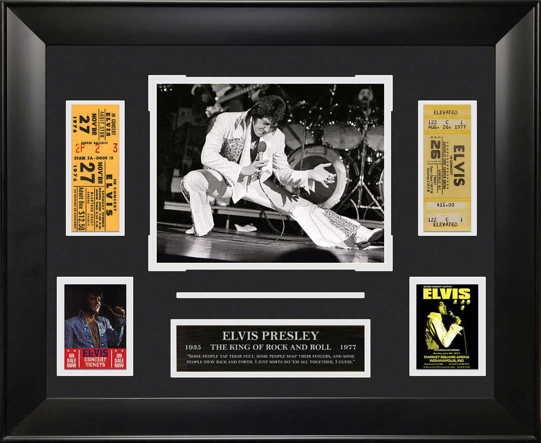 Elvis Presley with Replica Concert Poster Cards and Replica Tickets